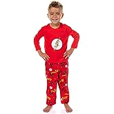 DC Comics Toddler Boys' Classic The Flash Logo Raglan Sleep Pajama Set