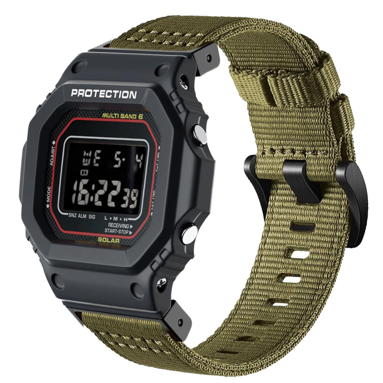 Abanen Rugged Nylon Watch Band for Casio gshock DW-5600/8900, Adjustable Sports Wrist Strap for GA-100/GW-B5600/GB-5600 /GW-6900