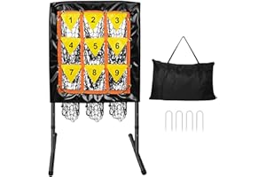 YGORTECH Pitching Net, 9 Hole Baseball Net with Strike Zone, Height Adjustable Training Equipment for Pitching Target, Portab