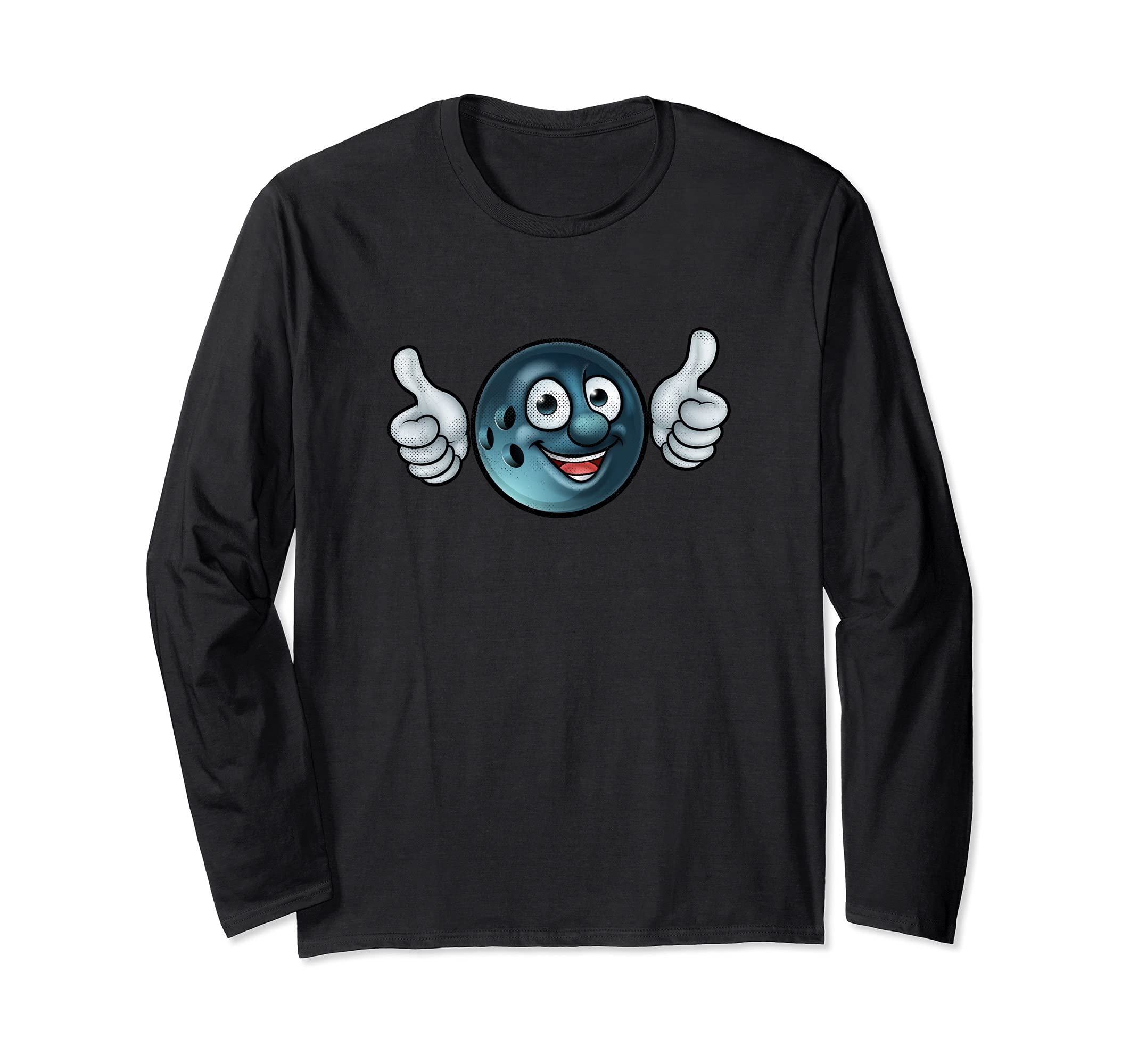 Funny Bowling Ball Distressed Design Game Day Sports Long Sleeve T-Shirt