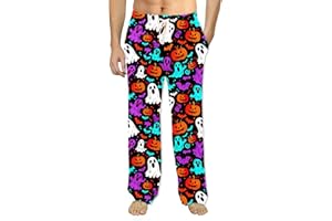 Soophiea Mens Christmas Halloween Pajama Pants Sleep Bottoms Pj Pants with Pockets