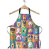 WONDERTIFY Dog Apron,Various Breed Family Pet Dog Collection Picture Bib Apron with Adjustable Neck for Men Women,Suitable for Home Kitchen Cooking Waitress Chef Grill Bistro Baking BBQ Apron