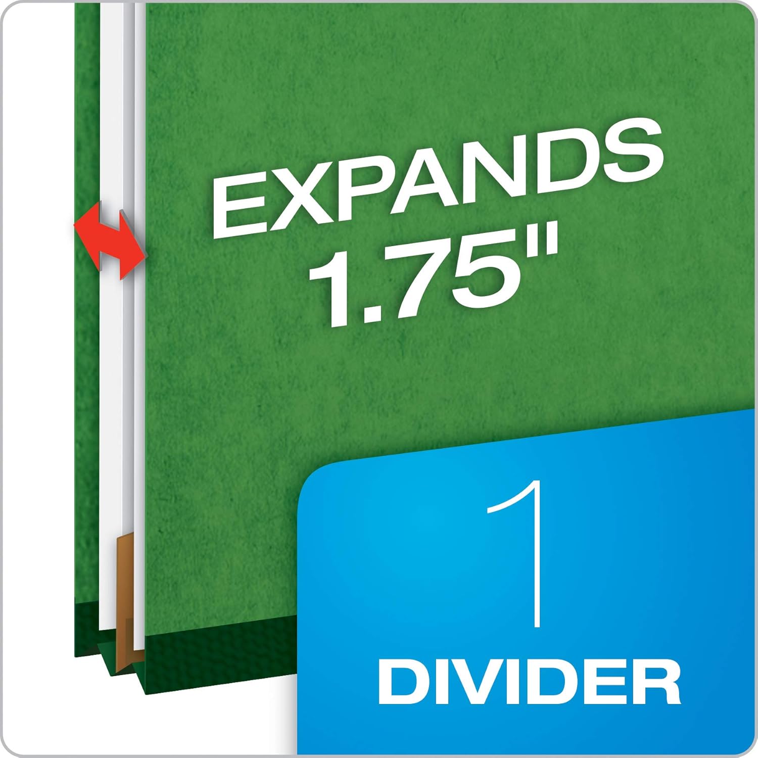 Pendaflex Classification Folders, 1 Divider, 2" Fasteners, Letter, Dark Green, 10/Box (23733P) : Top Tab Classification Folders : Office Products