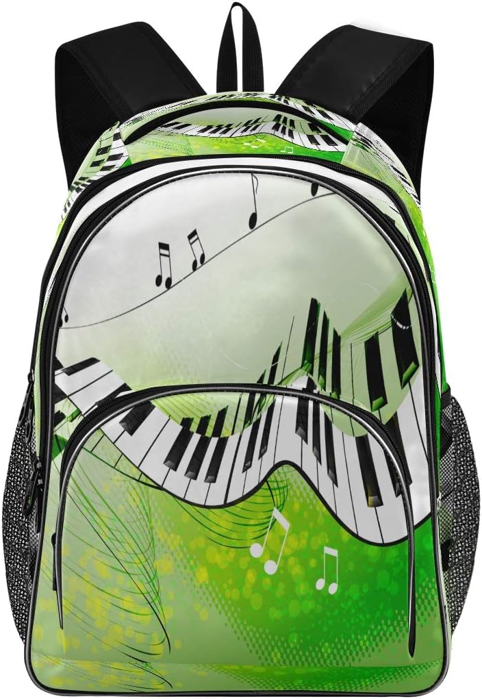 Laptop Backpacks for Women Men - Dancing Piano Keyboard Musical Notes Large School Bag Fit 17 Inch Computer Bookbag for School Business Travel Shopping