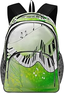 Laptop Backpacks for Women Men - Dancing Piano Keyboard Musical Notes Large School Bag Fit 17 Inch Computer Bookbag for School Business Travel Shopping