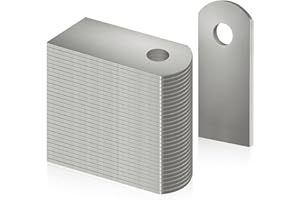 ALFFUN 30 Pcs Weld on Tabs, Universal Shock Mount Flat Tab Bracket 1" W, 2-3/8" H, 3/8" Hole, 1/8" Thickness, Mild Steel Tabs Weld on Shock Mounts for Easy Welding