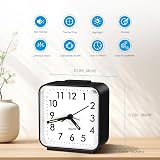Brifit Silent Alarm Clock Bedside Battery Powered Large Display Black view 2