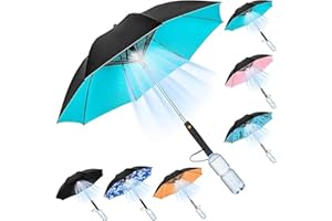 3 in 1 Uv Blocking Umbrella with Fan, Umbrella with Fan and Mister, Sun Umbrella Uv Protection, USB Rechargeable Sun Umbrella
