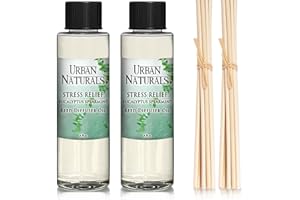 Urban Naturals Stress Relief Eucalyptus Spearmint Reed Diffuser Oil Refill | Fill Your own DIY Diffuser Bottle! Includes Repl