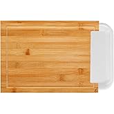 Emeril Lagasse Bamboo Cutting Board with Multi-Function Pull-Out Platter - Great Gift for Mother's Day, Anti-Skid and Hangable