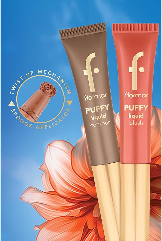 Puffy Liquid Contour 003 Deep – Aufbaubare flüssige Kontur mit Schwamm-Applikator, natürliches strahlendes Finish