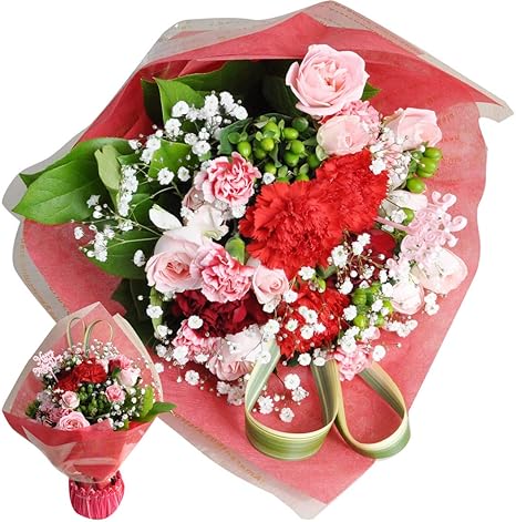 Amazon 母の日 フラワーギフト 花ギフト 生花 カーネーション 花束 ハッピー ブーケ 花束 オンライン通販