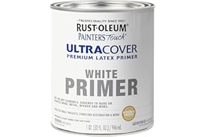 Rust-Oleum Brush On Paint 224430T Painter's Touch Latex, Quart, Acrylic Flat White Primer, 1 (Pack of 1)
