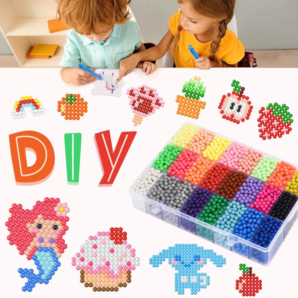 Mua SEEKONE Water Fuse Beads Kit, 24 Colors 30 Patterns 6400Pcs Refill
