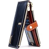 ANDOILT Wallets for Women Genuine Leather Wallet RFID Blocking Bifold Multi Card Case Purse with Zipper Pocket Handbag