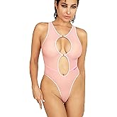 Sexy See Through high Waisted one Piece Swimsuit Cute high Cut Leg Sheer Bathing Suit Hot Monokini