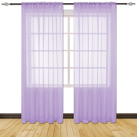 Amazon Com Holking 2 Piece Sheer Window Curtains Panels 84 Inch
