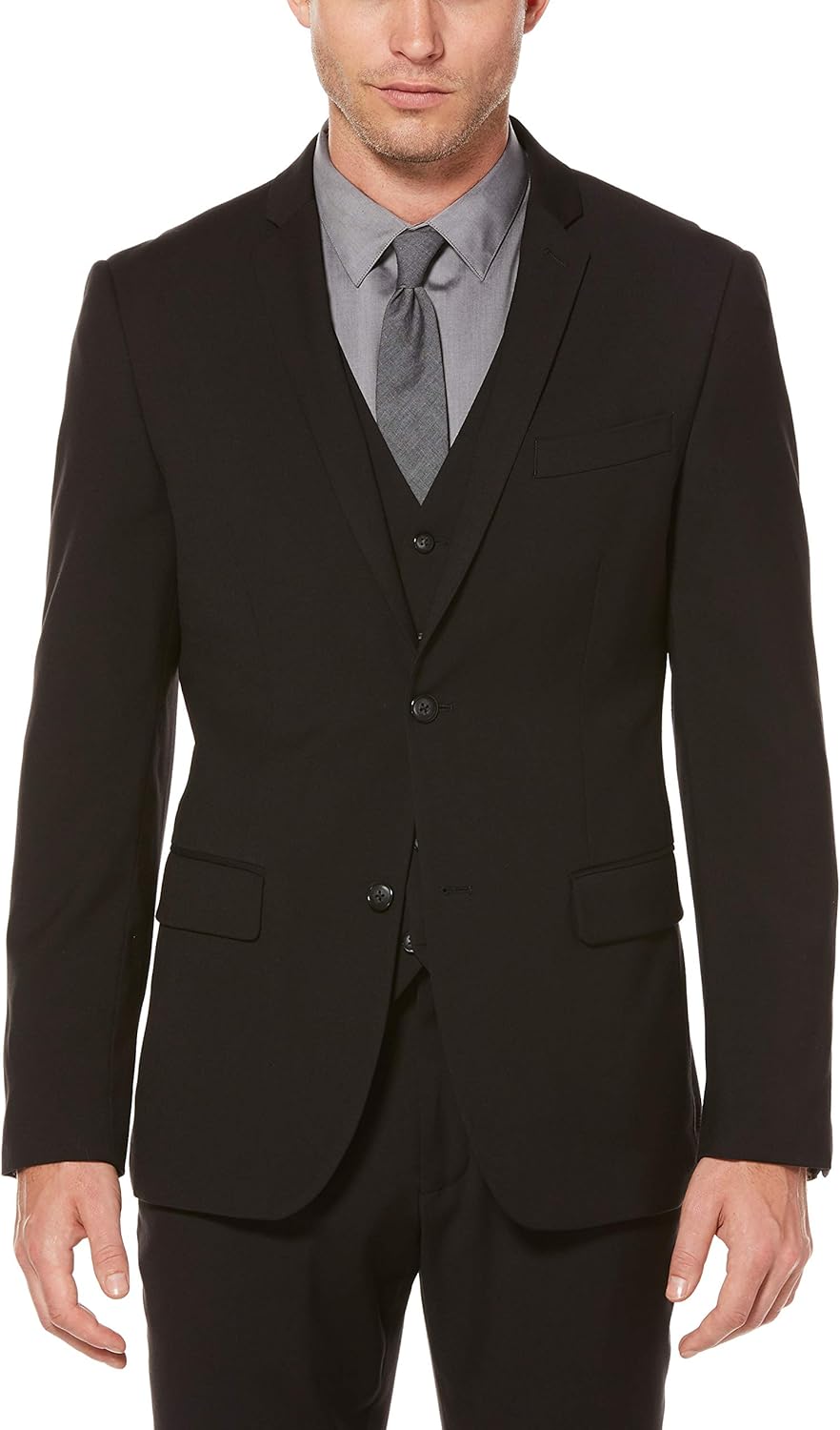Perry Ellis Men's Slim Fit Solid Jacket at  Men’s Clothing store: Business Suit Jackets