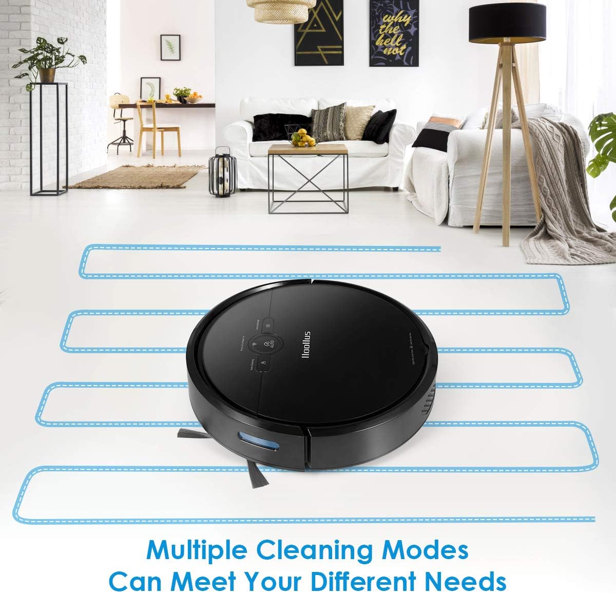 IIooIIus Robot Vacuum, 1800Pa Robotic Vacuum Cleaner(Slim), 110Mins Max Run Time, Automatic Self-Charging, Quiet Multiple Cleaning Modes, Best for Pet Hairs, Hard Floor & Medium Carpet: Kitchen & Dining
