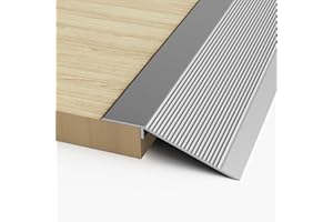 BROZZAG 4 inch Floor Transition Strip, 36" Threshold Ramp, Aluminum Exterior Door Thresholds for Wheelchair Access Wood Tile Vinyl Flooring, Extra Wide Metal Entrance Door Edge Trim, Silver,1Pack