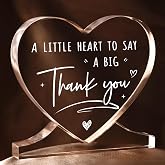 Encoink Thank You Gifts for Women, Men, Teacher Appreciation Gifts | Administrative Professional Day, Heart-Shaped Acrylic Desk Decor, Volunteer Nurse Employee Coworker Boss Appreciation