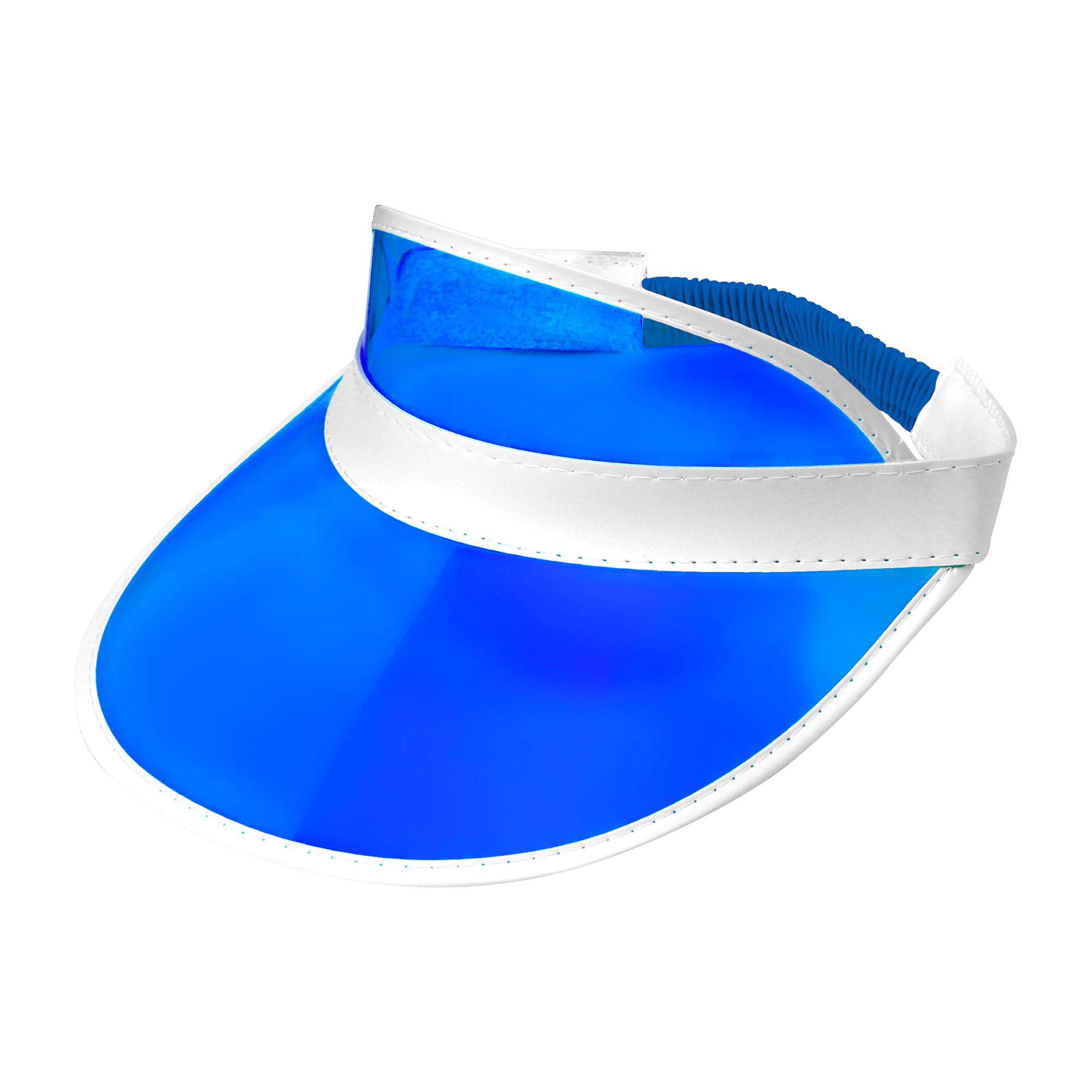 WIDMANN 00205-80s Style Sun Visor, Unisex Adult, Hat, Disco, Pride, Carnival, Theme Parties, One Size, Blue Color