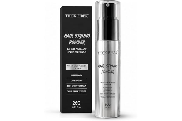 THICK FIBER Hair Styling Powder – Tangle-Free, Non-Sticky, No White Residue – Infused Clay-Based Powder for Volumizing & Text