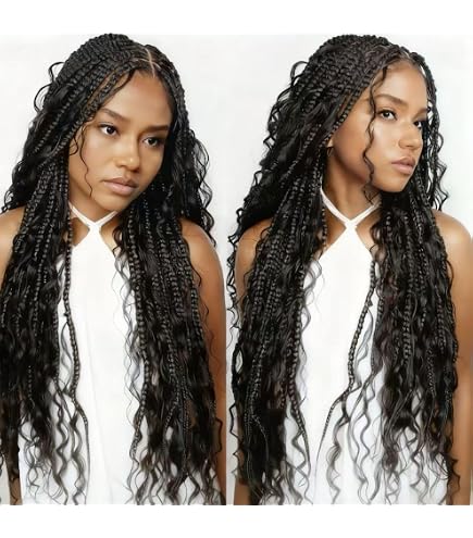 Amazon.com : Suntefic Box Braided Wigs for Black Women  display picture 2