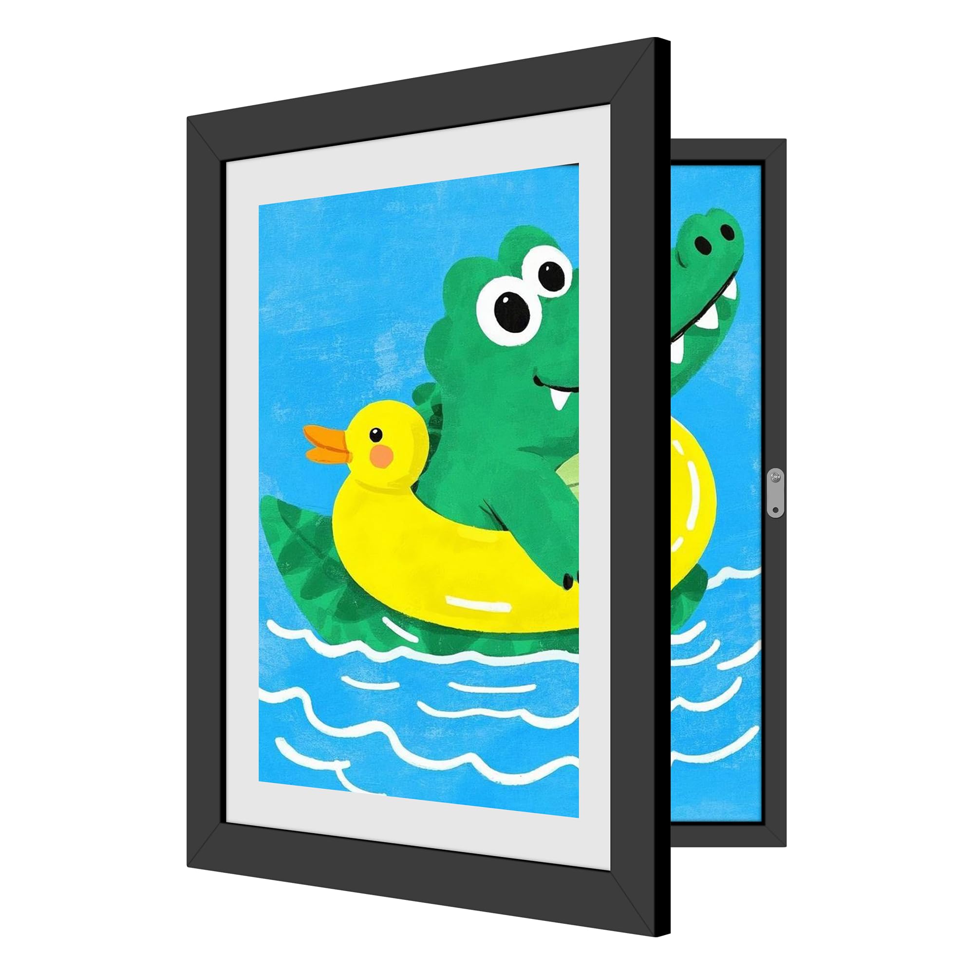 Photo 1 of 1 Pack Kids Artwork Frames Changeable 8.5 x 11 Inch Children Art Projects Children Art Frames Front Opening Picture Display Frame Holds 150 Drawings for Craft Storage, Room Decor, Portfolio, Black