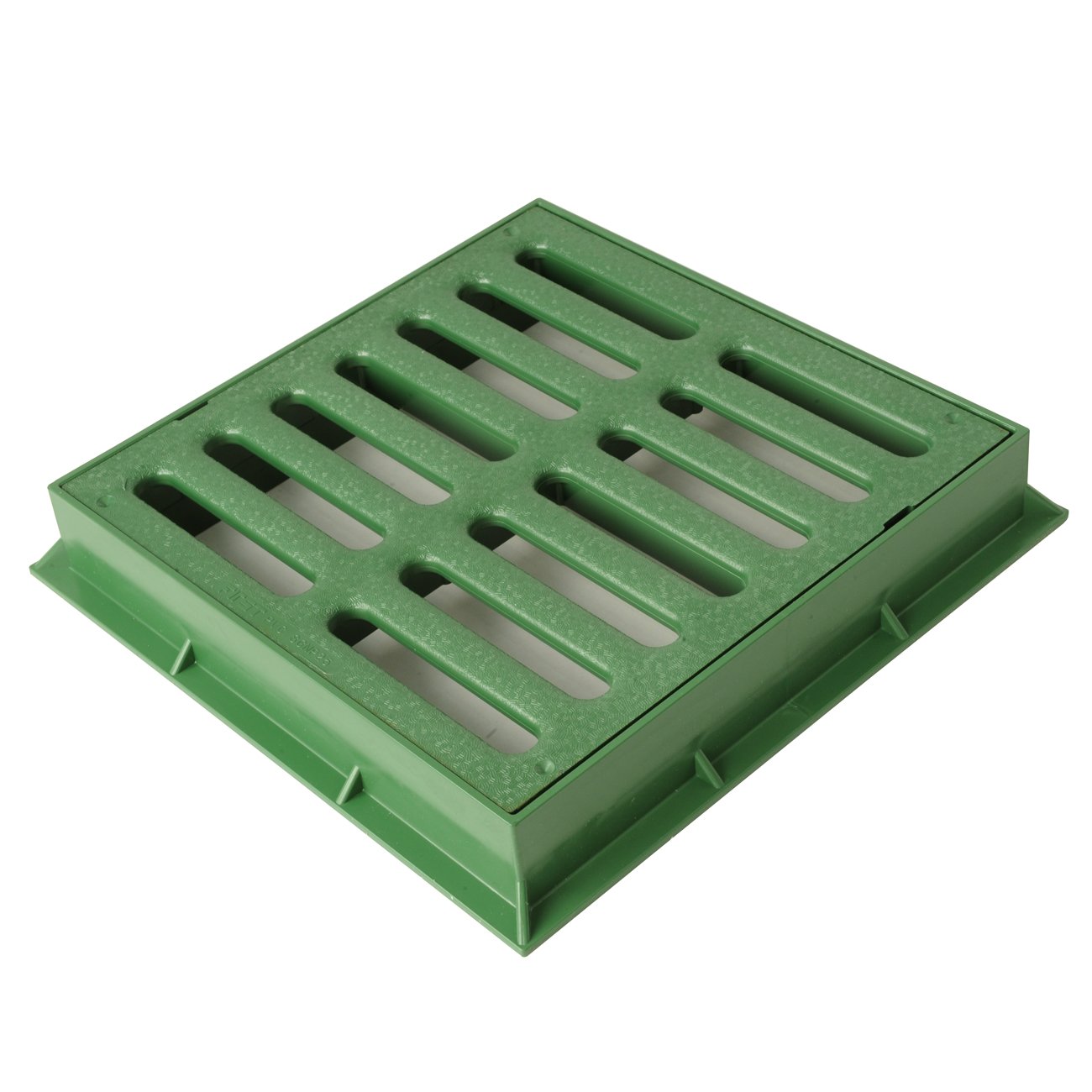 First Plast tgnp25 V-y Frame with Grill pedonabile in PVC, Green, 250 x 250 mm