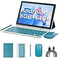 10 inch Tablet Android 14 Tablets PC Set 2 in 1 Tablet with Keyboard Case Mouse Stylus 8GB RAM+64GB ROM 1TB Expansion Tableta Computer 10.1" IPS Screen 2MP+8MP Dual Camera 6000 mAh battery WiFi BT Tab
