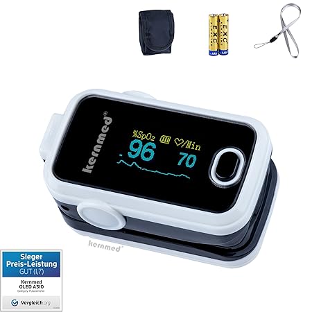 Kernmed OLED Finger Pulsoximeter A310 weiss + Alarm + Pulston Oxymeter