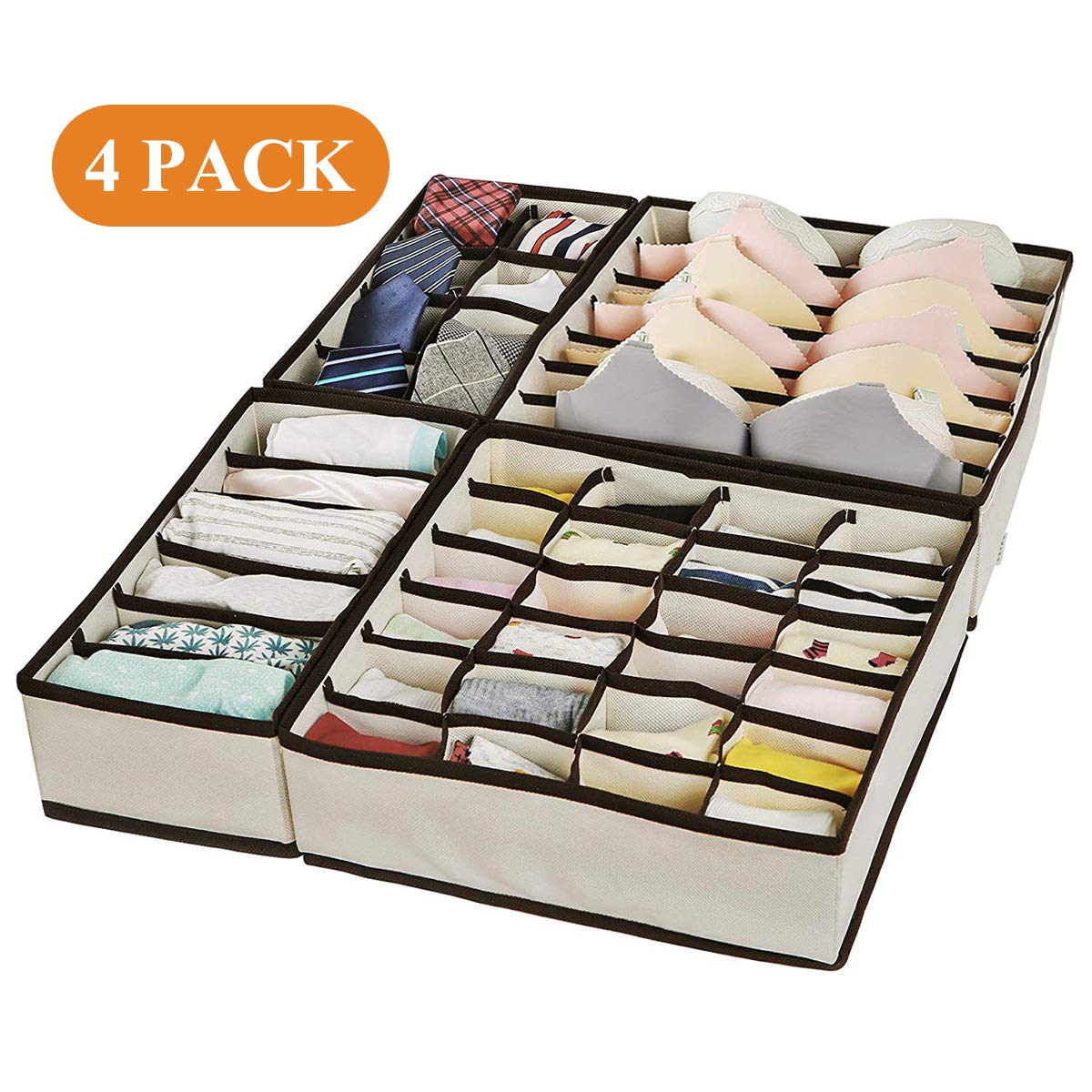 XCOZU Caja de almacenamiento para ropa interior corbata bufandas 4