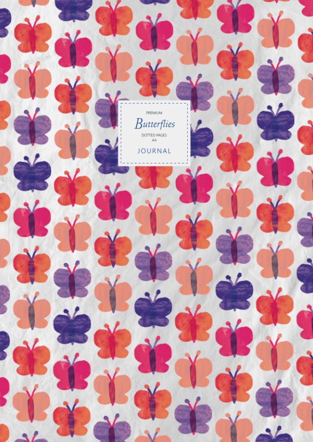 Butterflies Journal - Dotted Pages - A4 - Premium: (Pink Edition) Journal 192 dot grid page (A4 / 8.27x11.69 inches / 21x29.7cm / Large)