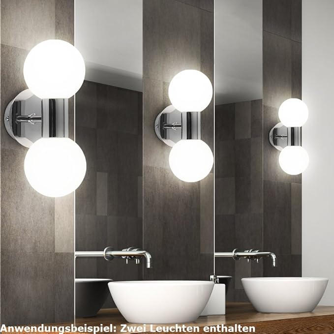 Huis 9 Watt Led Wand Leuchte Glas Opal Elegant Badezimmer Beleuchtung Chrom Kugel Wandlampen Thinkinganglicans Org Uk