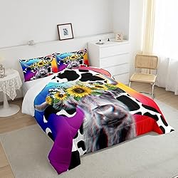 Highland Cow Bedding Set for Boys Teens Black and