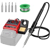 Taingwei Cordless Soldering Iron Kit for Milwaukee M18 18v Battery,90W LED Digital Solder Iron Soldering Gun with 5pcs Tips,0.04&rdquo; Solder Wire for any Hobby Enthusiast (Battery not included)