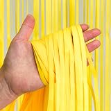 GREATRIL Yellow Tinsel Curtain Backdrop 1m x 2.5m 2 Packs Foil Fringe view 6