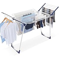 APEXCHASER Clothes Drying Rack, Gullwing Drying Rack Clothes, Foldable Laundry Drying Rack with Sock Clips, Indoor/Outdoor fo