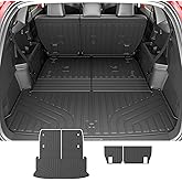 powoq 7 Seats Cargo Mat Compatible with 2024-2026 Lexus TX350 TX500H TX550H+ Cargo Liner Trunk Mat TPE Backrest Trunk Liner Replacement for 2024 2025 2026 Lexus TX Accessories