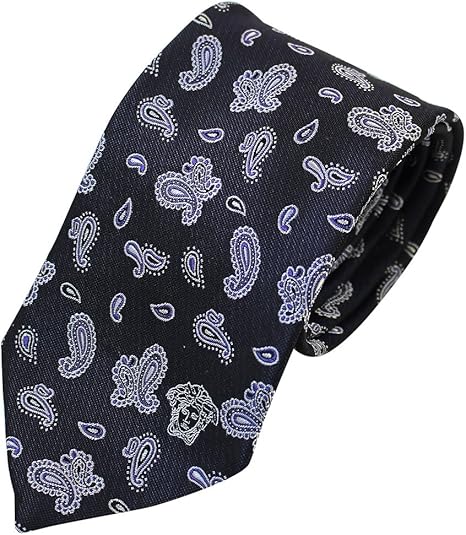 Amazon ヴェルサーチ Versace ネクタイ レギュラータイ ペイズリー ワンポイント メデューサ シルク It I4409 It I4409 Hc 並行輸入品 ネクタイ 通販