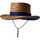 Trendy Apprel Shop Straw Gambler Sun Hat with Chin Cord