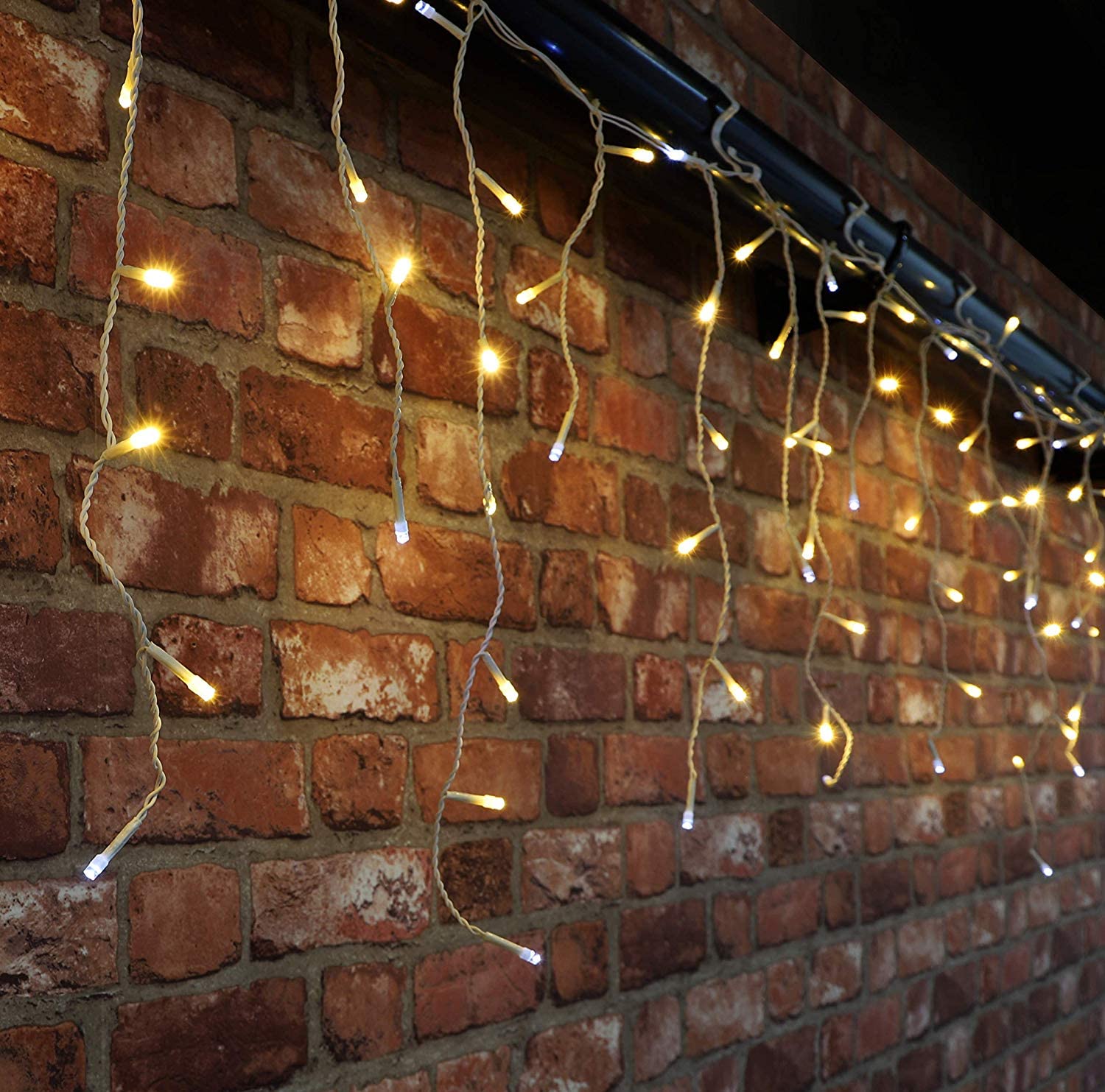 Christmas Concepts® 960 23m (75ft) Warm White with White Twinkle Icicle Lights - Christmas Outdoor Lighting - Energy Efficient A++