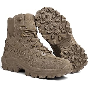 Men’s Waterproof Lightweight Tactical Work Hiking Boots Side Zipper | Waterproof Upper, Side Zipper, Round Toe Non Slip, Mili