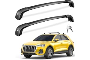 FengYu Lockable Roof Rack Cross Bars 220lb Compatible with Audi Q3 2019-2025, Heavy Duty Aluminum Roof Rails Crossbars Cargo Bars Canoe Rooftop Black Carrier Luggage