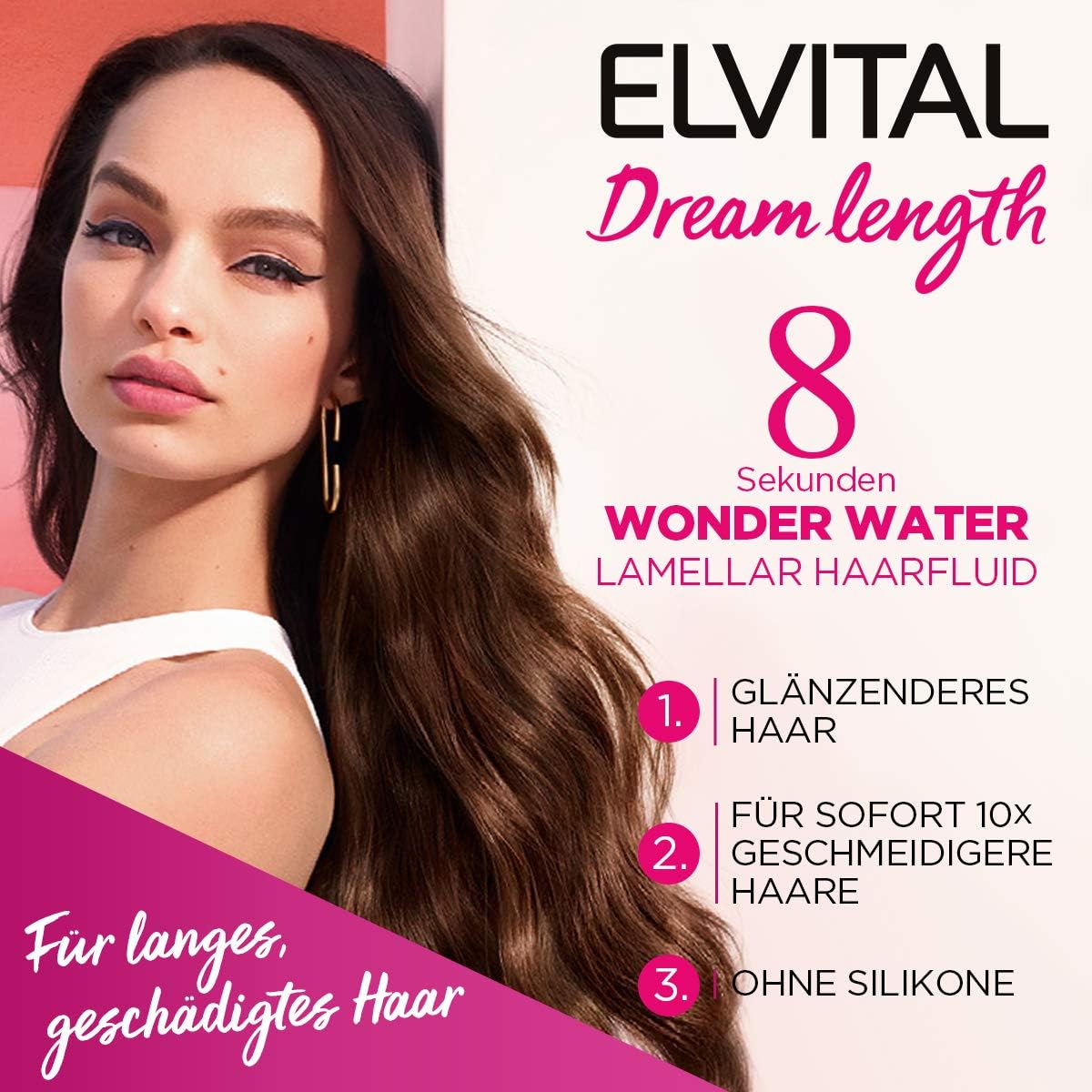 L'Oréal Paris Elvital Hair Treatment for Smooth Hair, No Silicone, No Reaction Time to Rinse, Dream Length 8 Seconds Wonder Water Lamellar Hair Fluid, 1 x 200 ml - Image 4