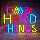 Ajoyferris I Can Do Hard Things Neon Sign Led Signs for Classroom Dimmable Neon Lights for Wall Kids Neon Sign for Bedroom Birthday Classroom Backdrop Decor Aesthetic