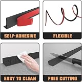 Zayejod 3m Black Silicone Shower Threshold Water Barrier Seal Strip 2.5cm view 4