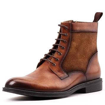Amazon Com Shoe House Mens Dress Boots Cap Toe Lace Up Leather