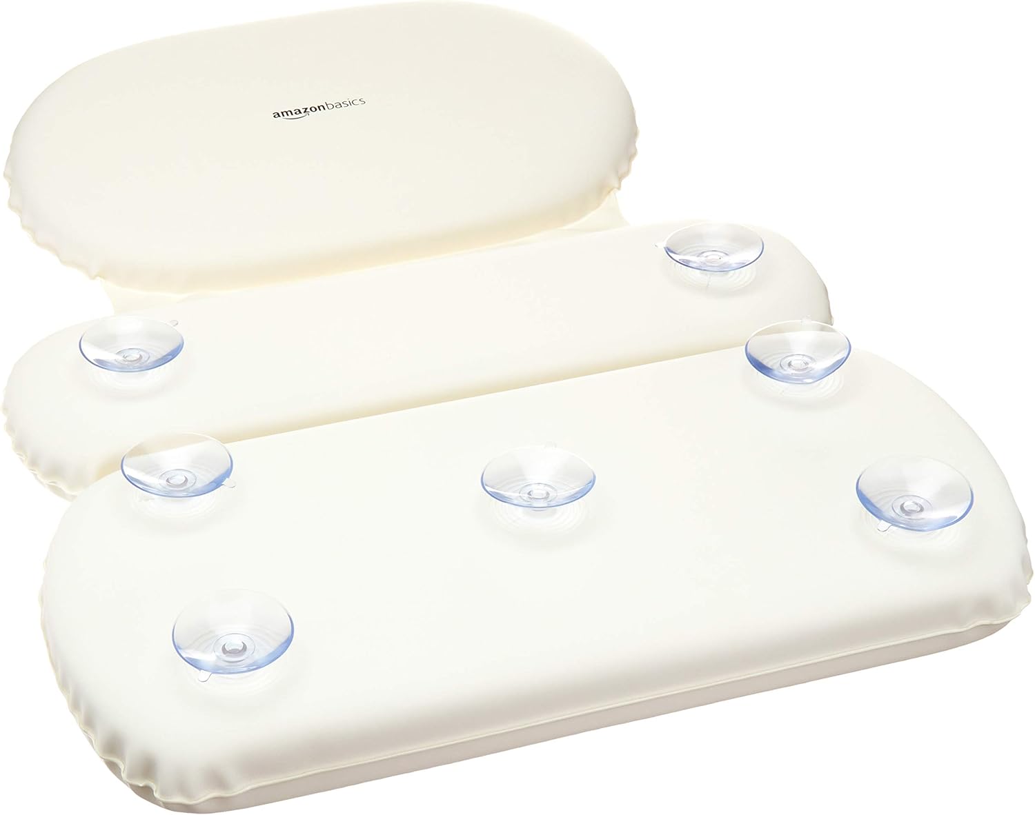 Basics Bath Tub Neck Pillow with Suction Cups, Waterproof, 3 Panel: Home & Kitchen